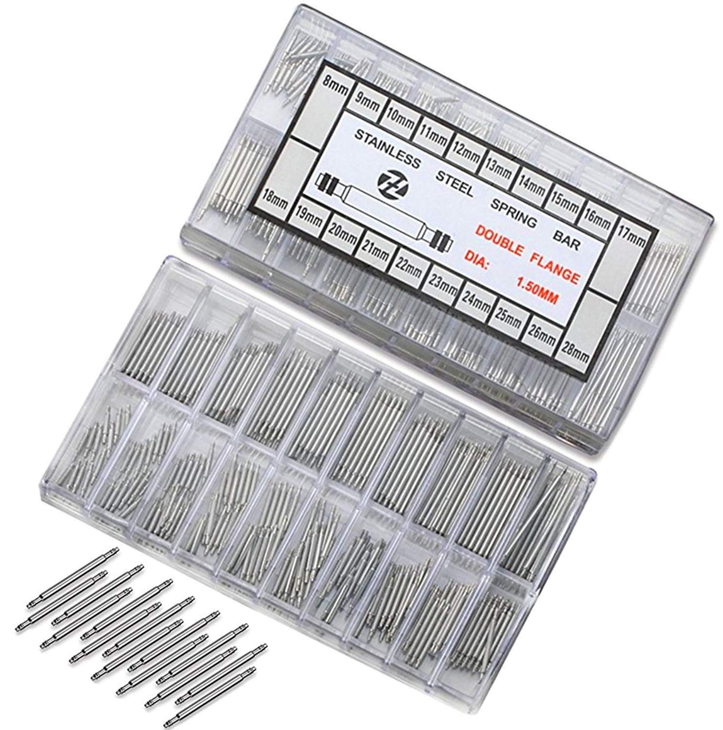 DIY Crafts Design # No 2, Pack Of 360 Pcs, Watch Spring Bars, 360Pcs 8-25mm Professional Watch Wristband Stainless Steel Link Pins Rep (Design # No 2, Pack Of 360 Pcs)-image-45