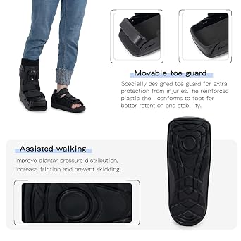 Short Fracture Walker Boot Air Cam Inflatable Walking Boot for Stable Foot and Ankle Fracture, Achilles Tendon Surgery, Acute Ankle Sprains, Post Op Care (S)