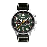 Hawker Hurricane Men&apos;s Pilot Watch – Dual Time Japanese Quartz Movement&comma; 43&period;5mm Stainless Steel Case&comma; Leather or Stainless Steel Strap&comma; AV-4088
