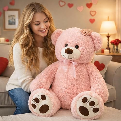 Miniatura 2 de HollyHOME oso de peluche gigante, animal de peluche, diseño de oso grande de 36 pulgadas Rosa,Beige,Azul,Marrón,Chocolate,Gris,Azul