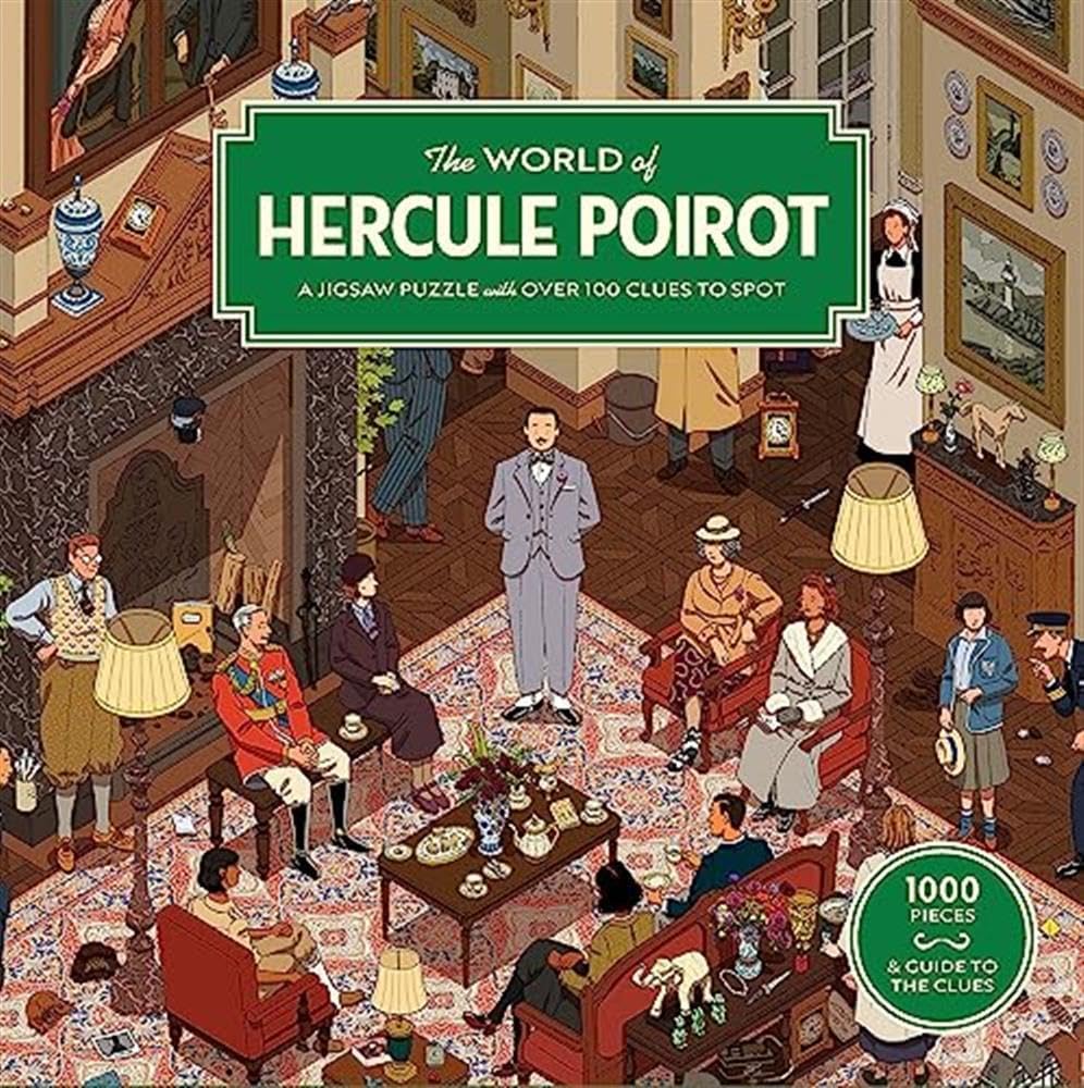 The World of Hercule Poirot: A 1000-piece Jigsaw Puzzle with over 100 Clues to Spot: A Gift for Fans of Agatha Christie, 48.5 x 68 cm, Orange