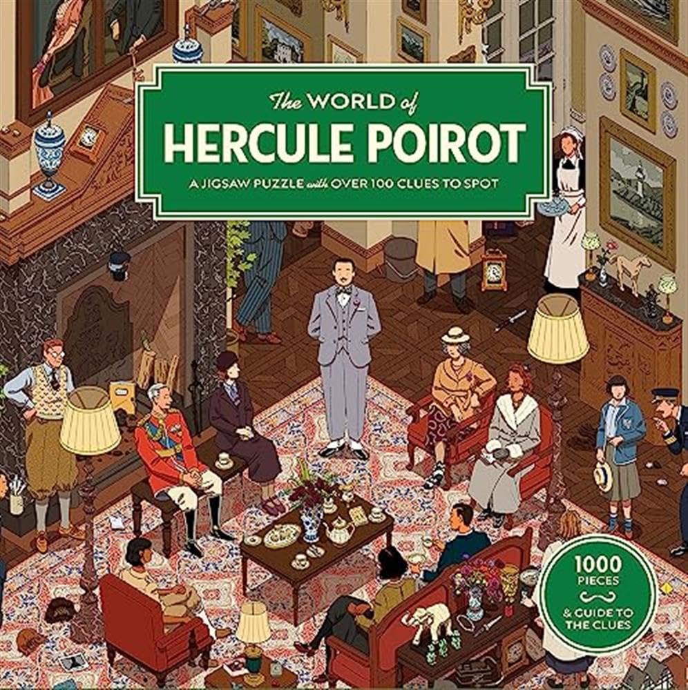 The World of Hercule Poirot: A 1000-piece Jigsaw Puzzle with over 100 Clues to Spot: A Gift for Fans of Agatha Christie, 48.5 x 68 cm, Orange
