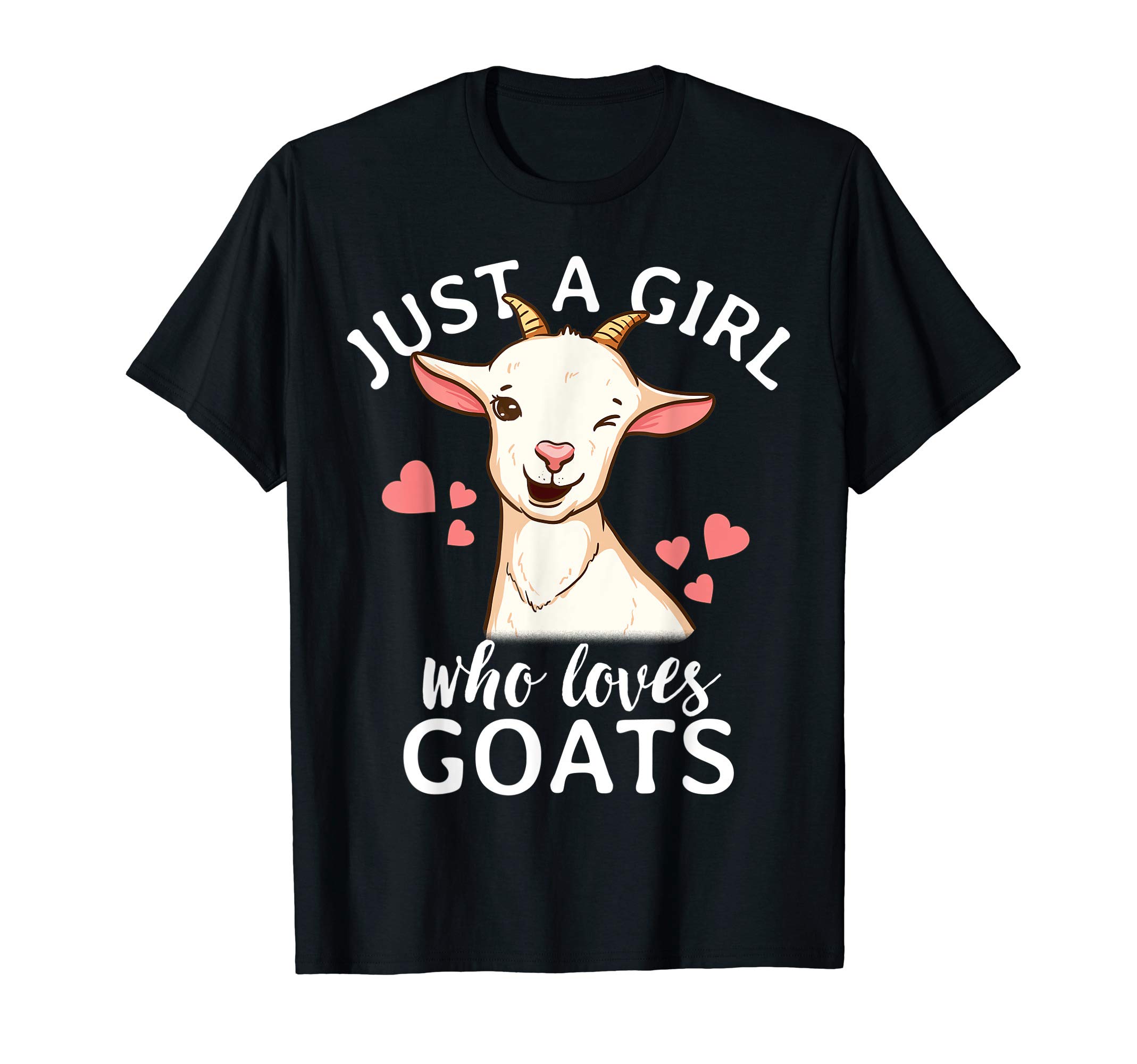 Cute Goat DesignsGoat Girl Just A Girl Who Loves Goats Farmer Goat Mom T-ShirtOEKO-TEX STANDARD 100