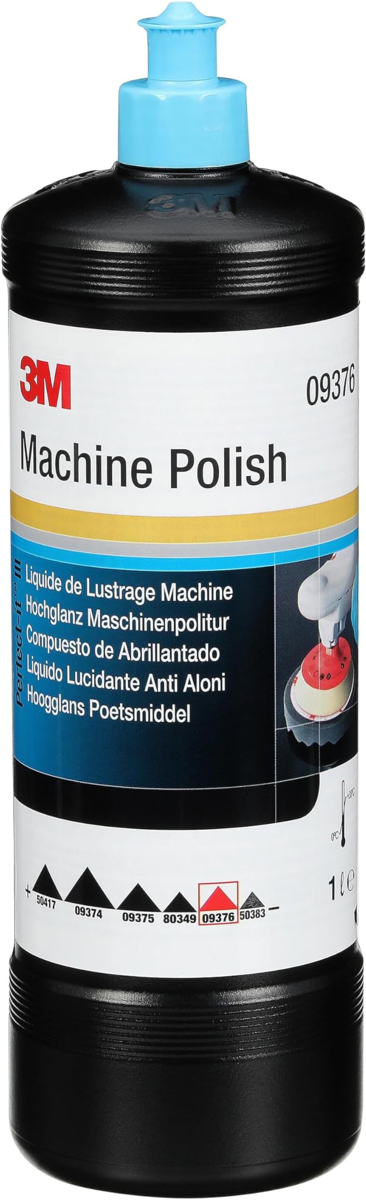 3M Perfect-It High-Gloss Machine Polish, 09376, Paint Polish, Silicone-Free, Wax-Free, For Removing Swirl Marks And Other Smaller Surface Defects In Paint, High-Gloss Finish, 1 Liter.