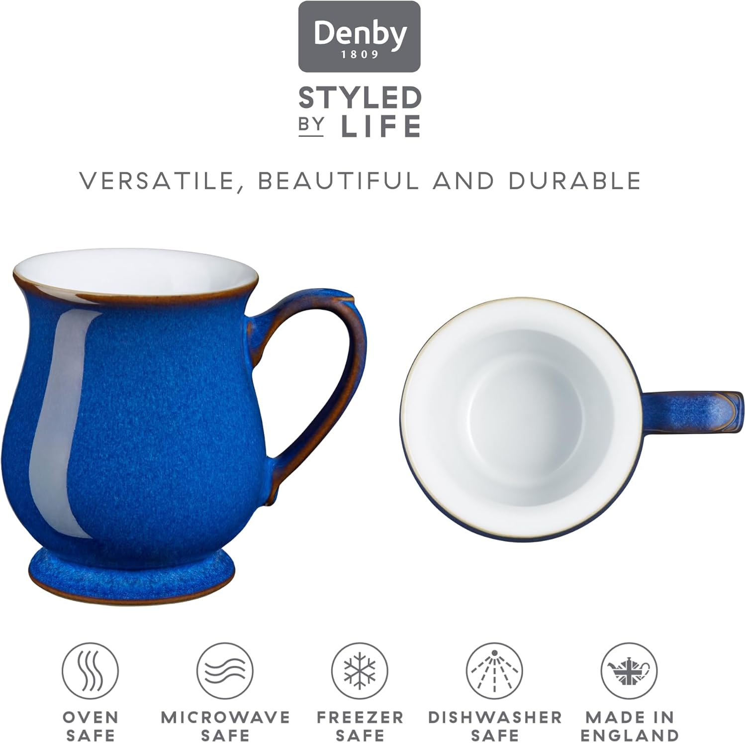 Denby 1048819 Imperial Blue 2 Piece Craftsman Mug Set
