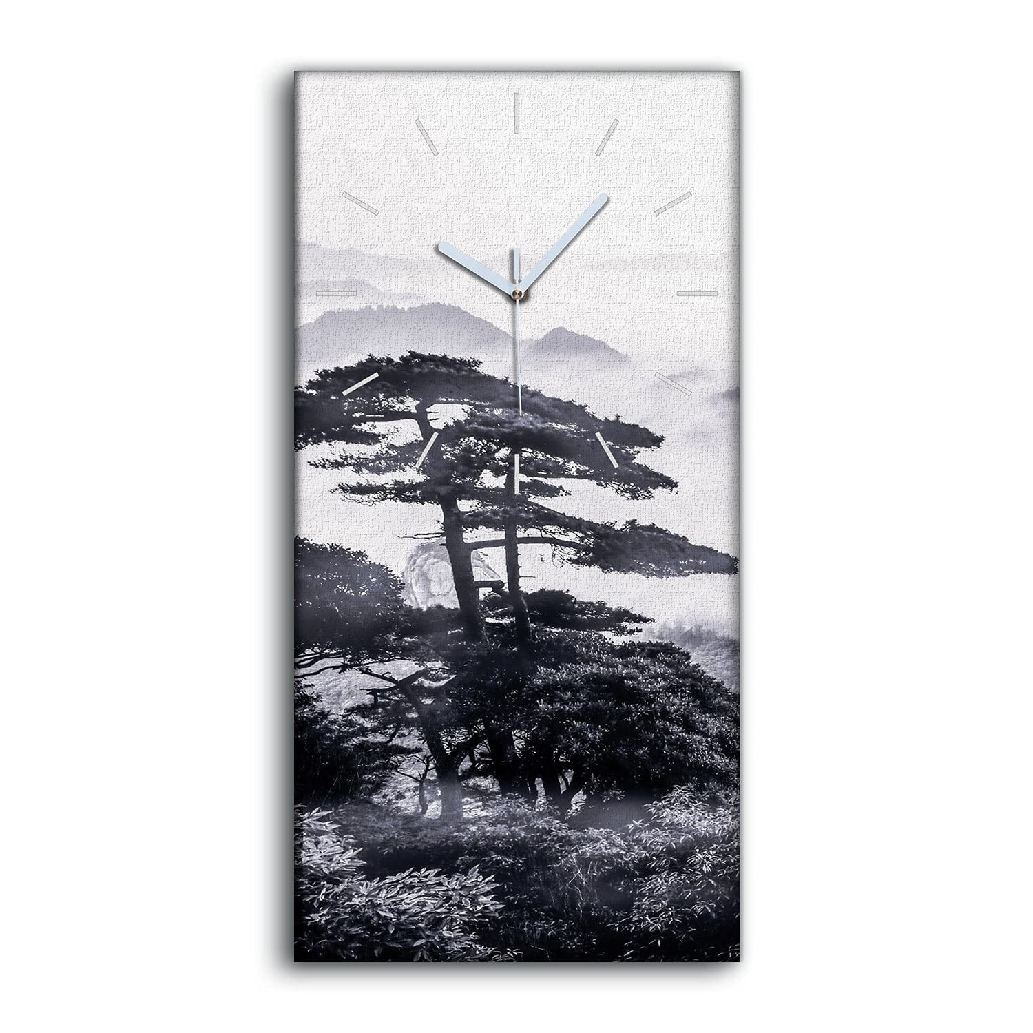 Horloge sur Toile Silencieuse Sans Tic-Tac 30x60cm Art Mural Salon