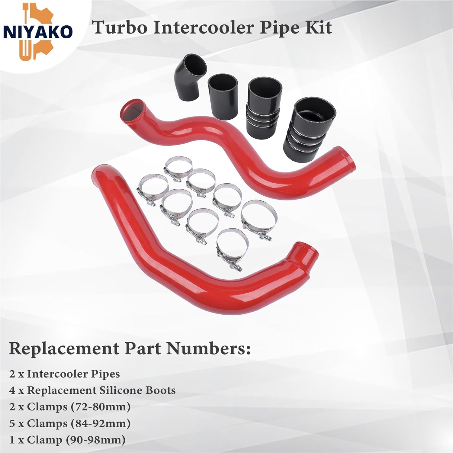 Turbo Intercooler Pipe Kit CAC Tubes and Boot Kit Fit 2003-2007 F250 F350 F450 F550