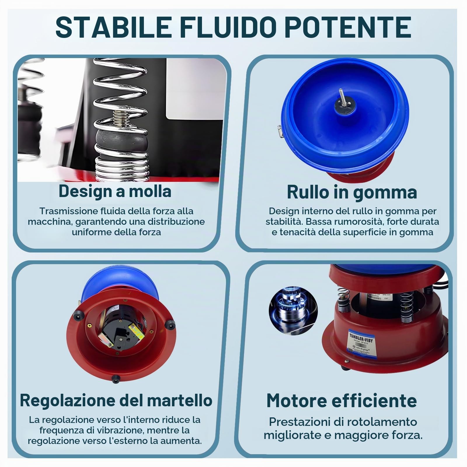 Lucidatrice a Vibrazione, lucidatrice elettrica, buratto Vibrante, Kit Professionale per lucidatura di Parti di Auto, Piccoli Accessori in Metallo per Gioielli, Accessori in Metallo