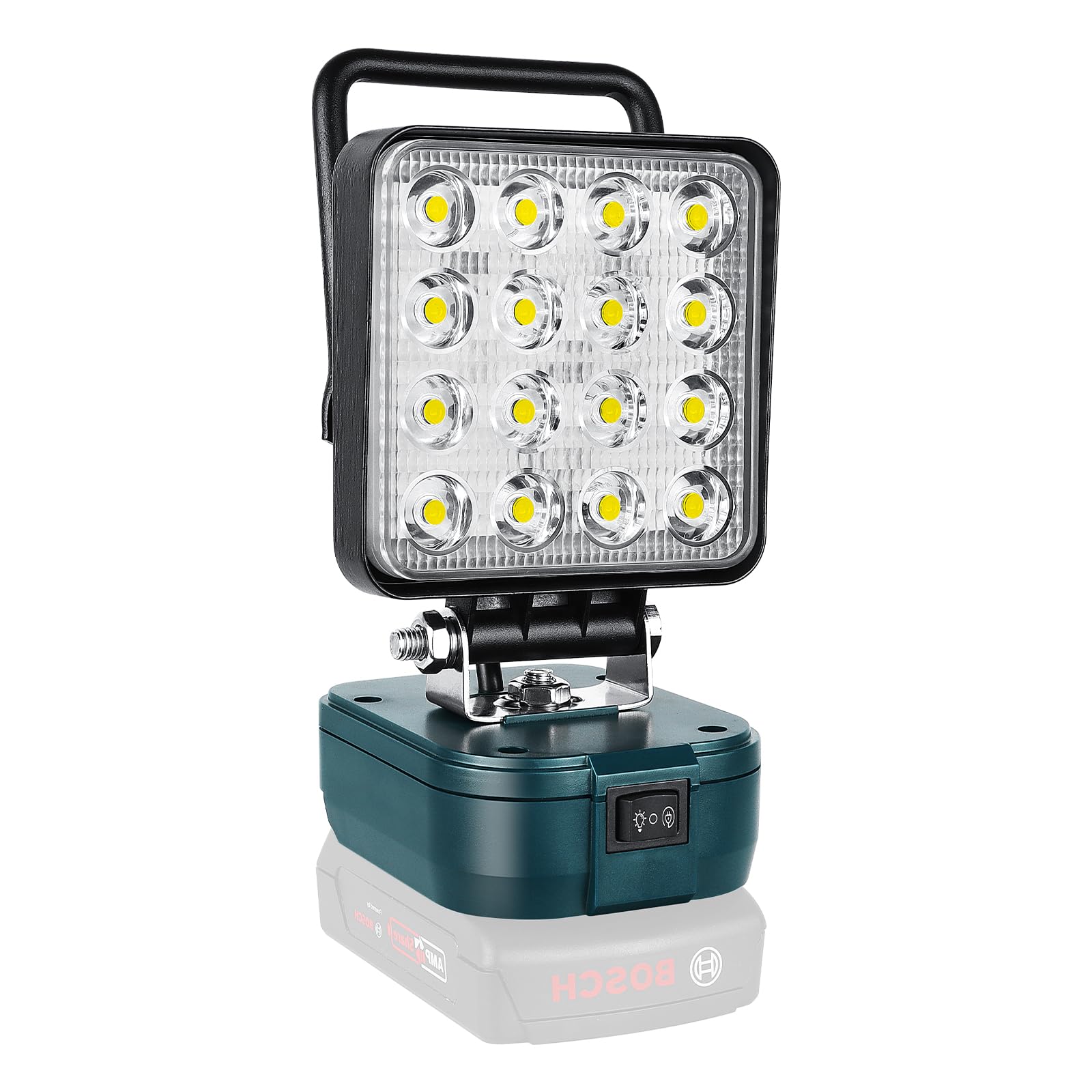 RIGIDON recargable portatil foco de trabajo led para batería bosch 18V /20V | sin batería, 4 pulgadas, 48W 4800lm, foco led Lámpara, para camping trabajo pesca construcción, emergencia, 6000K blanca