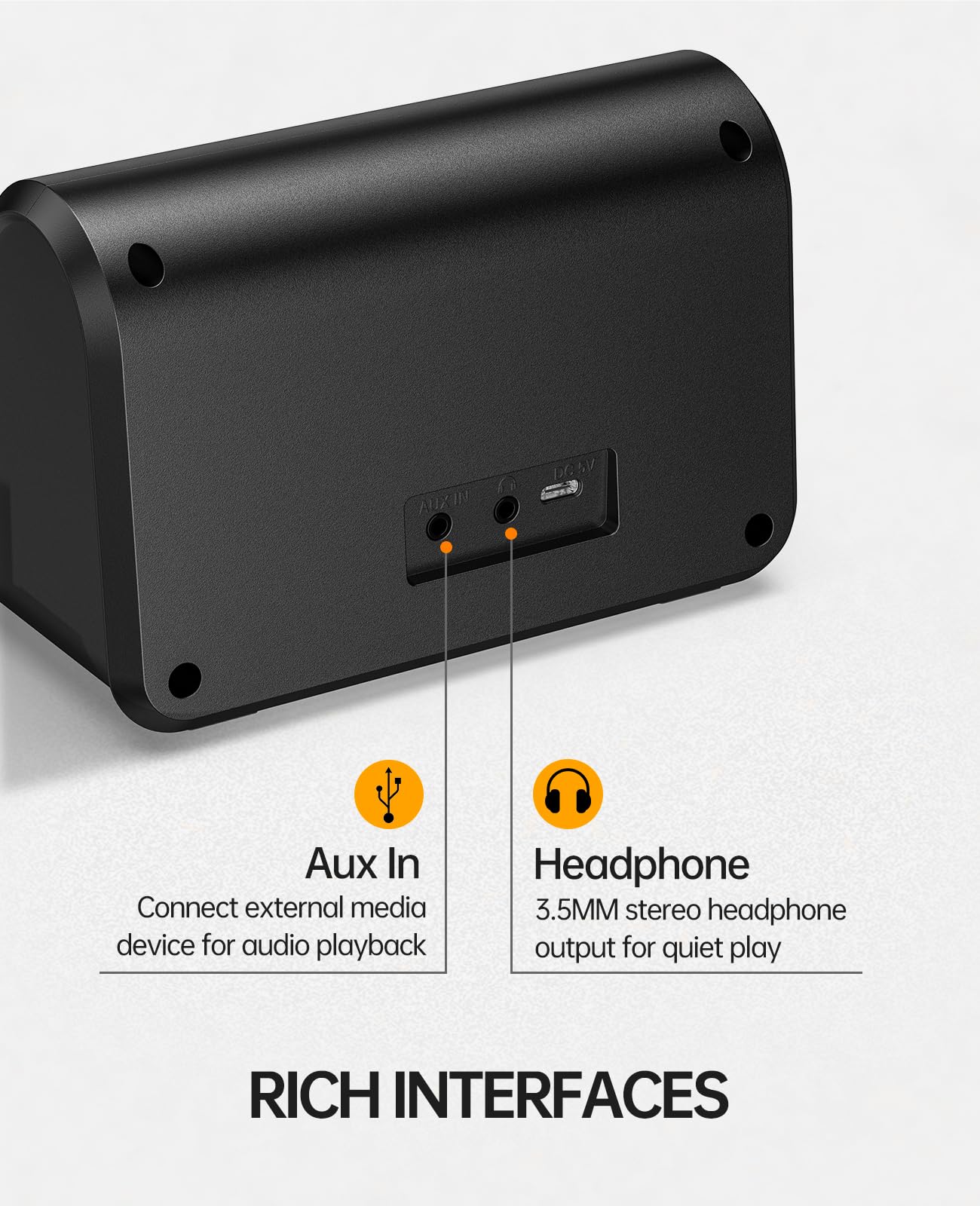 LEKATO Mini amplificateur de Guitare électrique Portable 10 W avec Canal Clean & Overdrive, réverbération et connectivité Bluetooth (Noir-Orange)