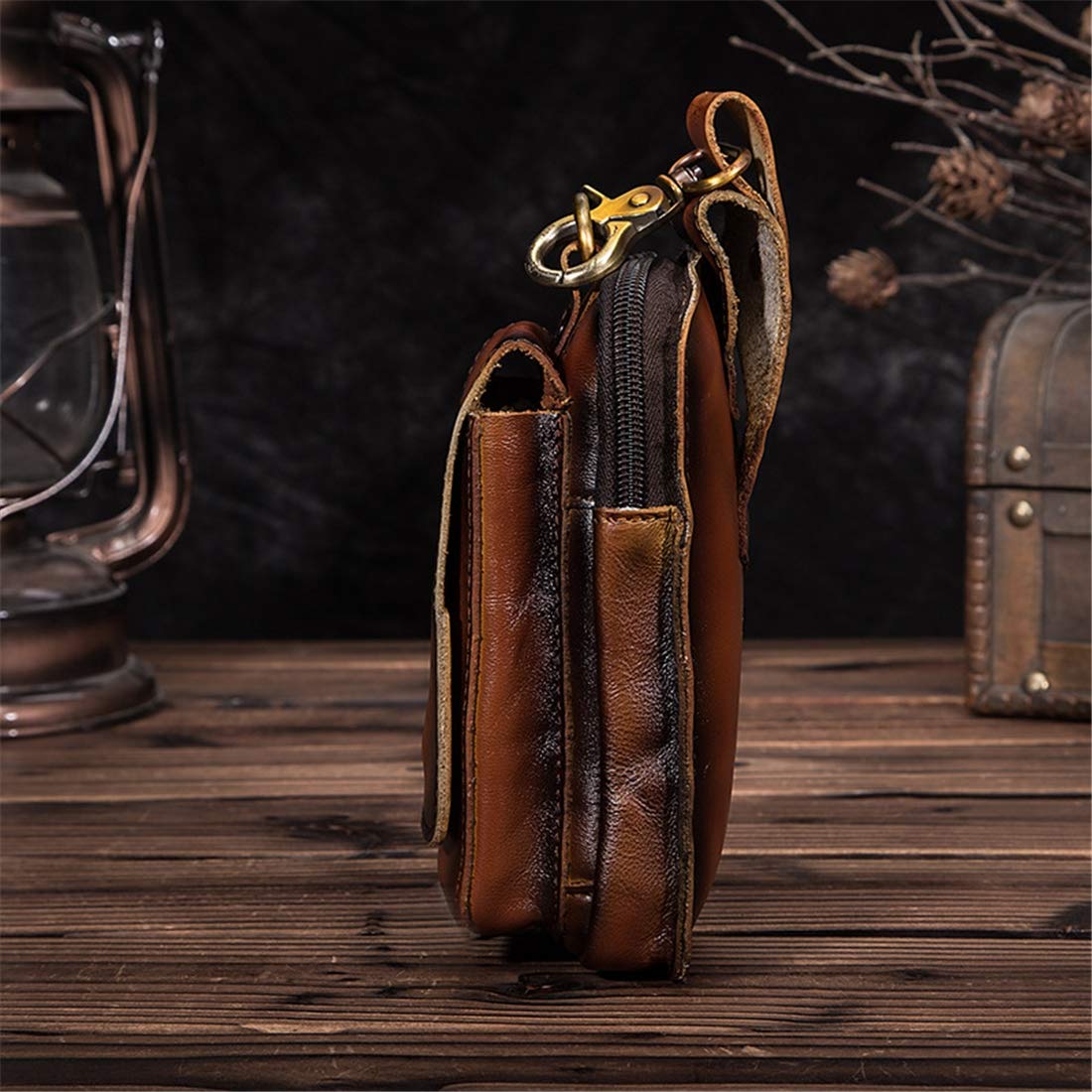 Custodia Per Fotocamera in Pelle Genuina, Custodia Per Fotocamera in Pelle Vintage Borsa Da 6 Pollici Da 6 Pollici Da 6 Pollici Borsa Per Fotocamera Multifunzione Con Gancio,Dark coffee black edge