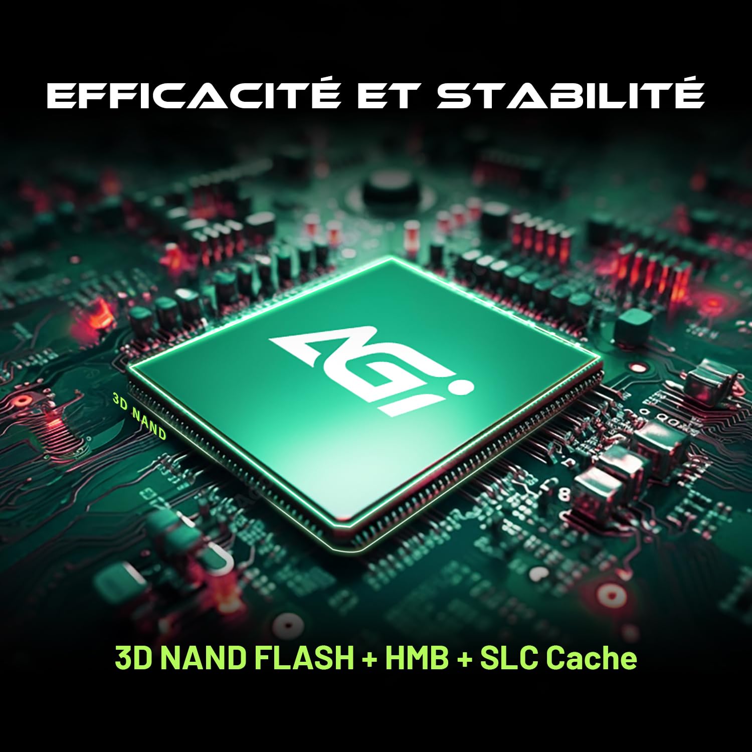 AGI AI818-43 1 to M.2 NVMe PCIe 4.0 SSD Interne pour PC Portable Bureau