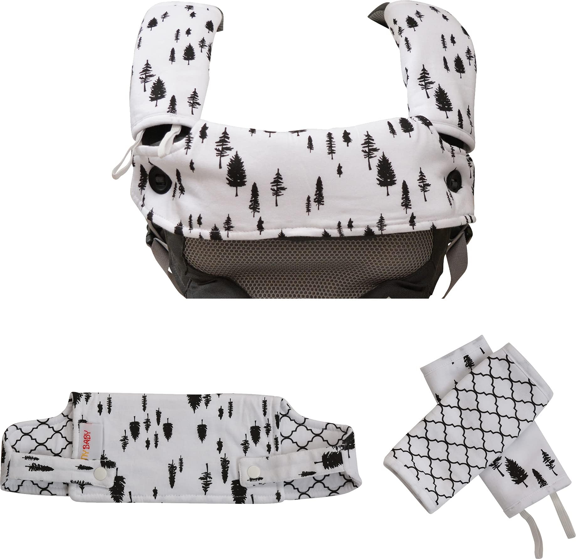 Baby Carrier Cover Organic Cotton Drool Teething Pads Fit Ergobaby All Carriers