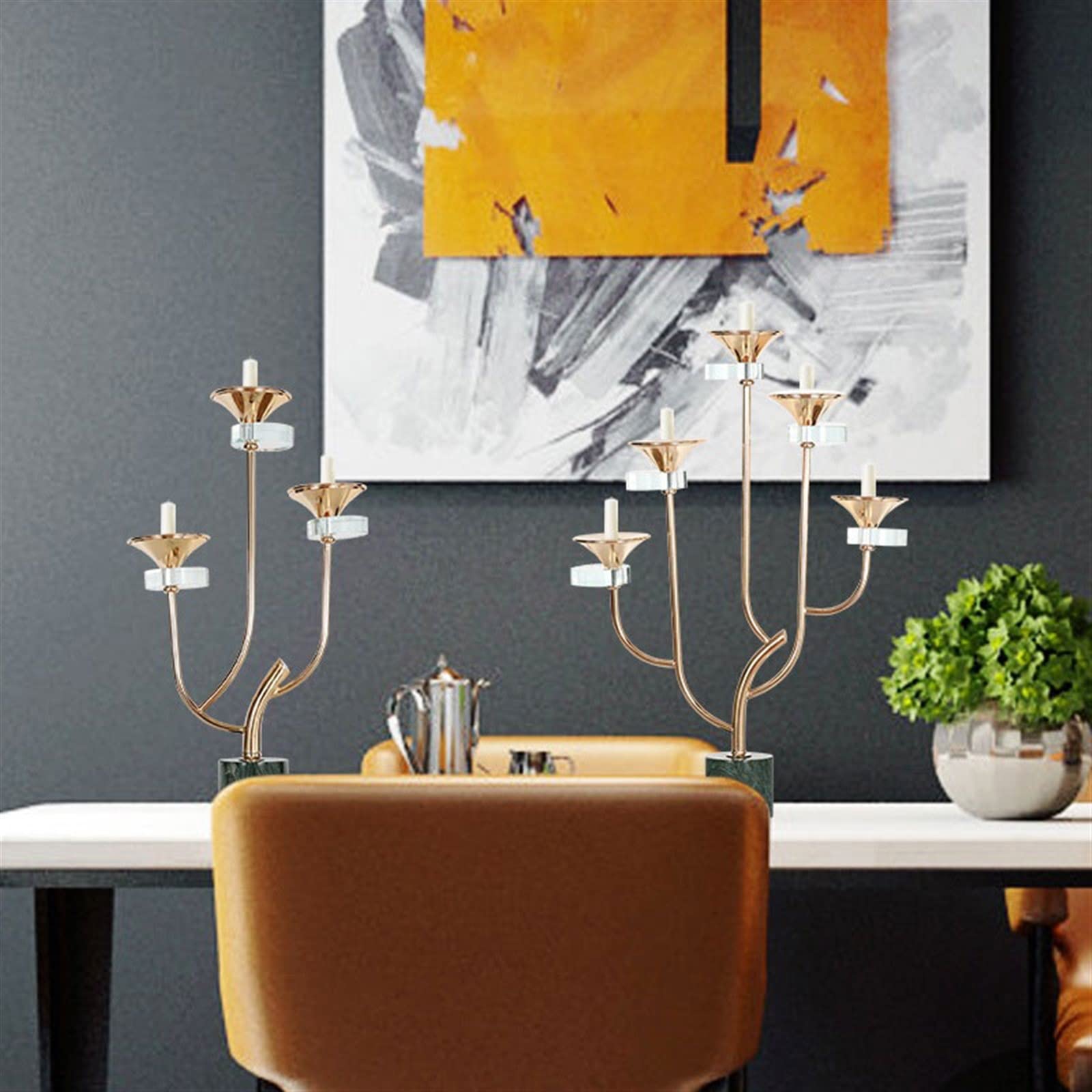Dekorativer Kerzenhalter Kerzenständer mit Marmorsockel, Kerzenlicht-Dinner-Requisiten, Veranda für das Esszimmer(Mittel)