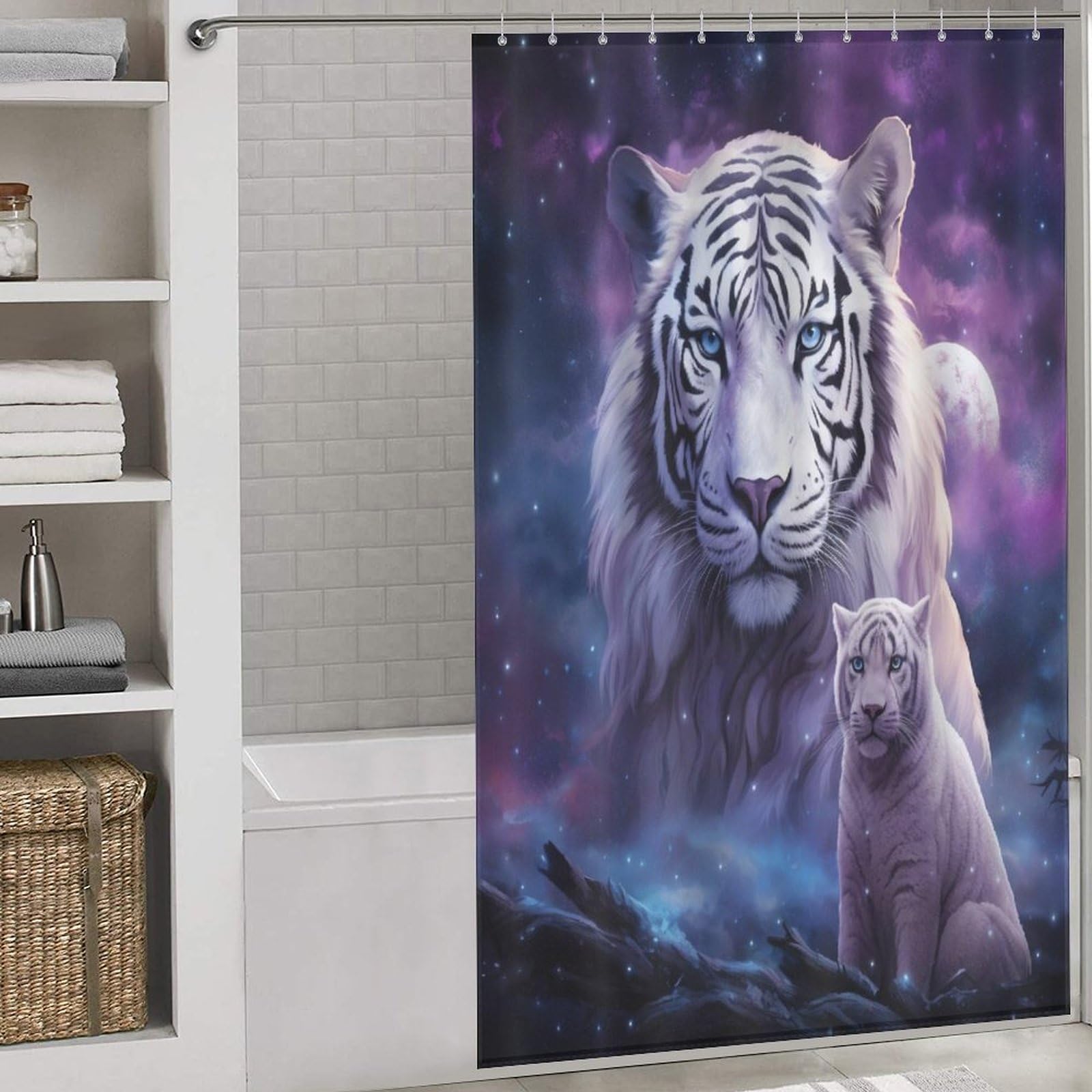 Rideau de douche tigre pour décorer la salle de bain des enfants et adultes