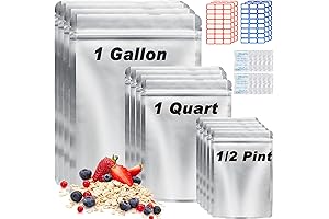 100 Pack Mylar Food Storage Bags with Oxygen Absorbers