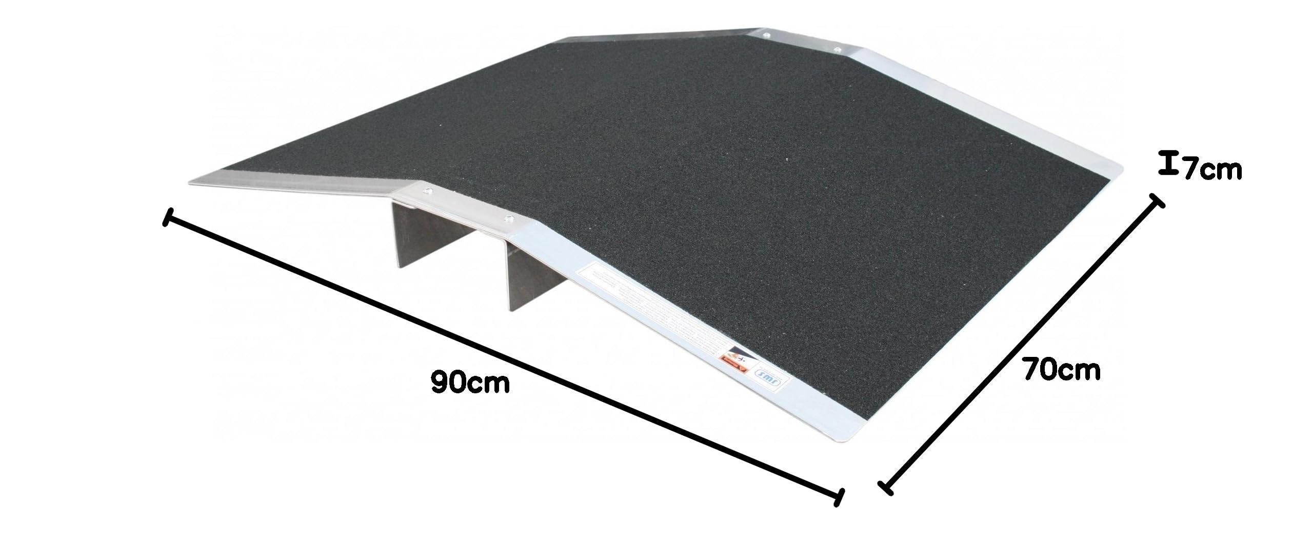 Schwellenrampe Aluminium 90 cm – Rollstuhlrampe aufliegend Barrierefreie Zugangslösung für Türschwellen & Stufen rutschfest
