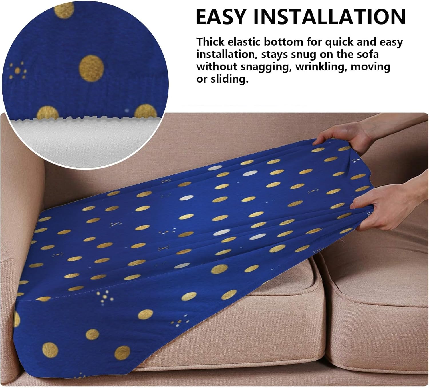 Luxury Dot Print Art Loveseat Covers Couch Covers for 2 Cushion Couch, 2-Piece Stretch Sofa Slipcovers Anti-Slip Washable Furniture Protectors for Dogs Pets
