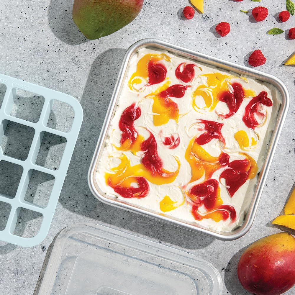 Nordic Ware Brownie Buddy Kit, 9-Inch Square Pan with Plastic Slicer and Lid