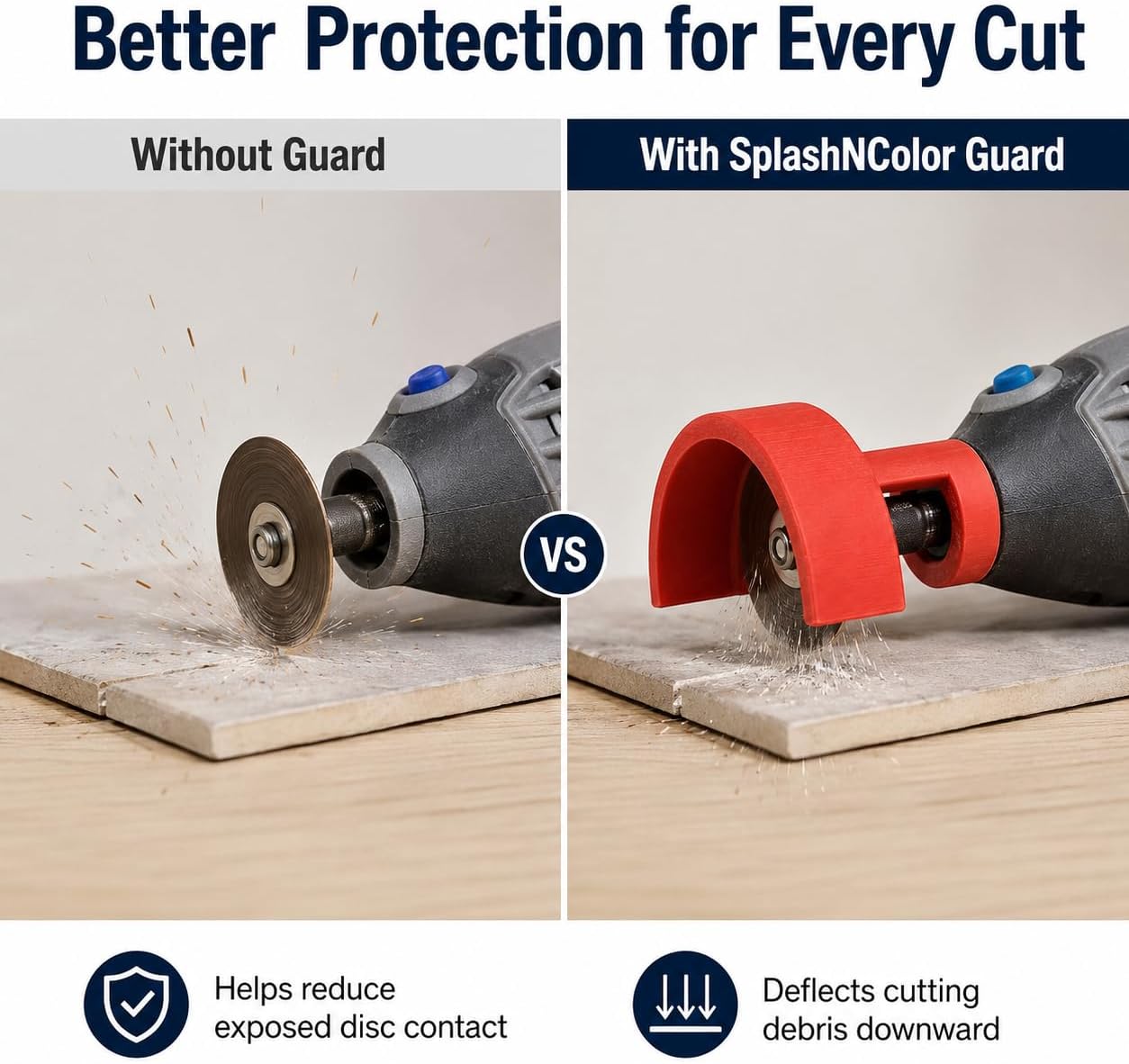 Cutting Disc Cover for Dremel 3000 Rotary Tool – Safety Guard Shield | Friction Fit Snap-On Design | No Tools Required | Protective Wheel Housing for Workshop and Home Use