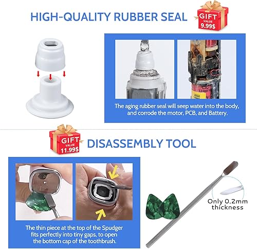 Miniatura 5 de Cepillo de dientes eléctrico Eje de metalvarilla de enlace compatible con Philips HX9340 HX9350 HX6340 HX6530 HX6710 HX6920 HX9140 HX8910 Punta