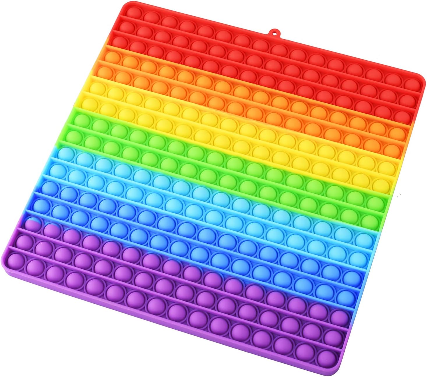 Large Size Pop Sensory Fidget Toys, Push Bubble Fidget Sensory Toys, 12 Inch, 256 Bubbles Jumbo Silicone Pressure Relieving Toys, Rainbow Color