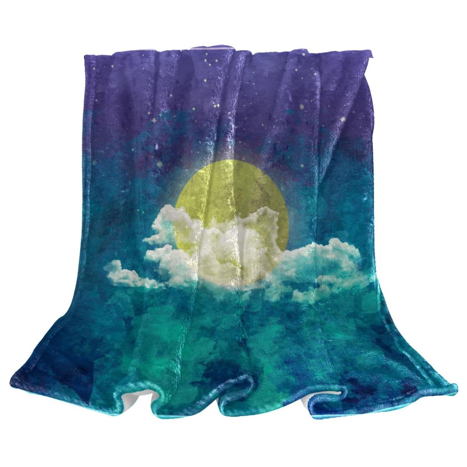 Couverture polaire espace aquarelle plaid chaud anti-froid pour canapé