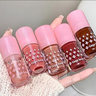 Gege Bear Clear Lip Gloss | Long Lasting Hydrating Gloss | Non Sticky Texture | Cute Pink Packaging | Lip Moisturizer Tint...
