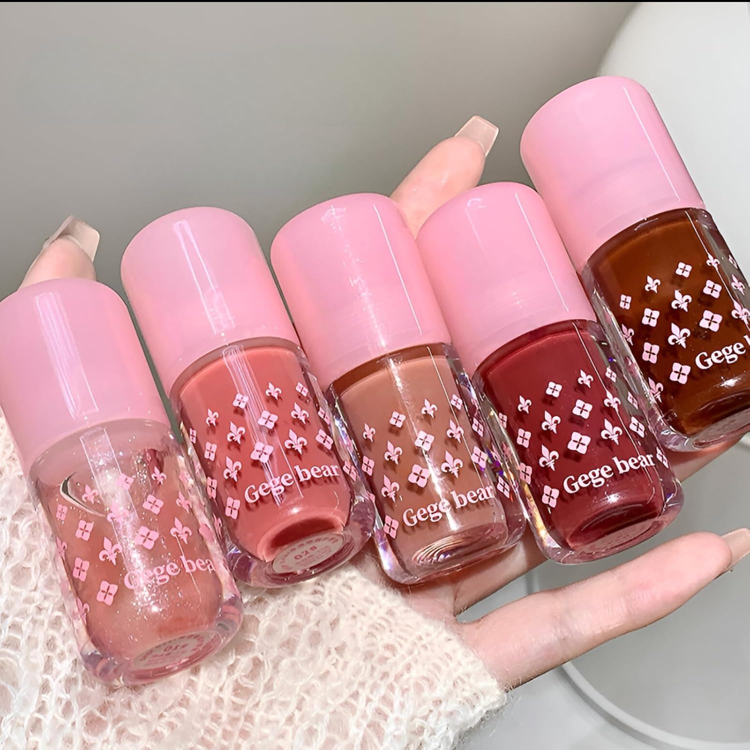 Gege Bear Clear Lip Gloss | Long Lasting Hydrating Gloss | Non Sticky Texture | Cute Pink Packaging | Lip Moisturizer Tint With Glossy Shine | Soft Brush Applicator | Nude Dream Candy Lipstick & Red Wine Colors | Longwear Lightweight Feel | Liquid Glaze for Women Gen Z Girls (03# Light Pink Pop, 3.5g)-picture-20