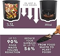 Vista 5 de Food Cycler Eco 3 Compact Kitchen Food Recycler Indoor Composter Bin Alternative Electric Countertop Food Waste Disposer with Odorless 3.5L