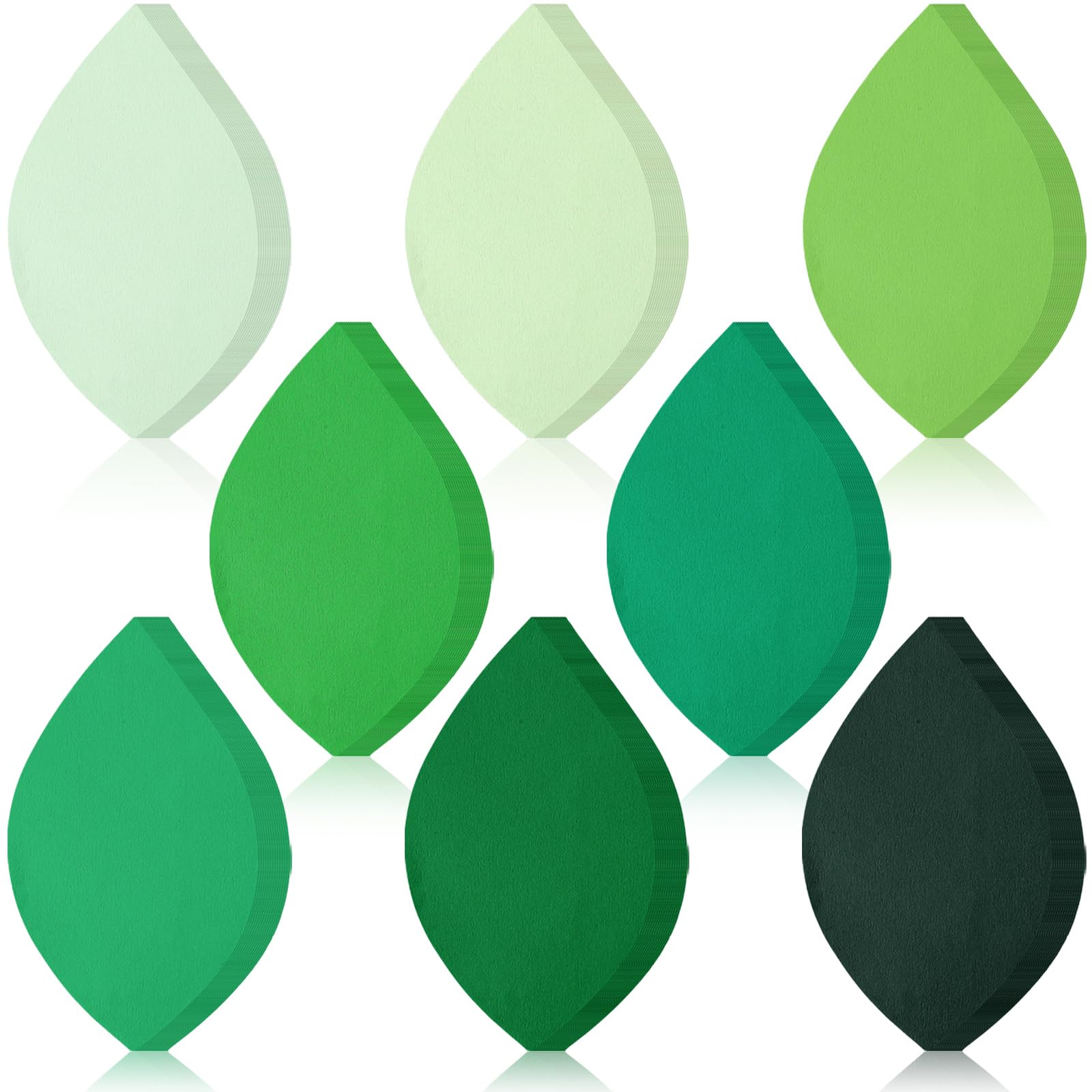 Kisston 360 Pcs Leaves Cutouts Paper 3.9 Inch Assorted Green Die Cuts