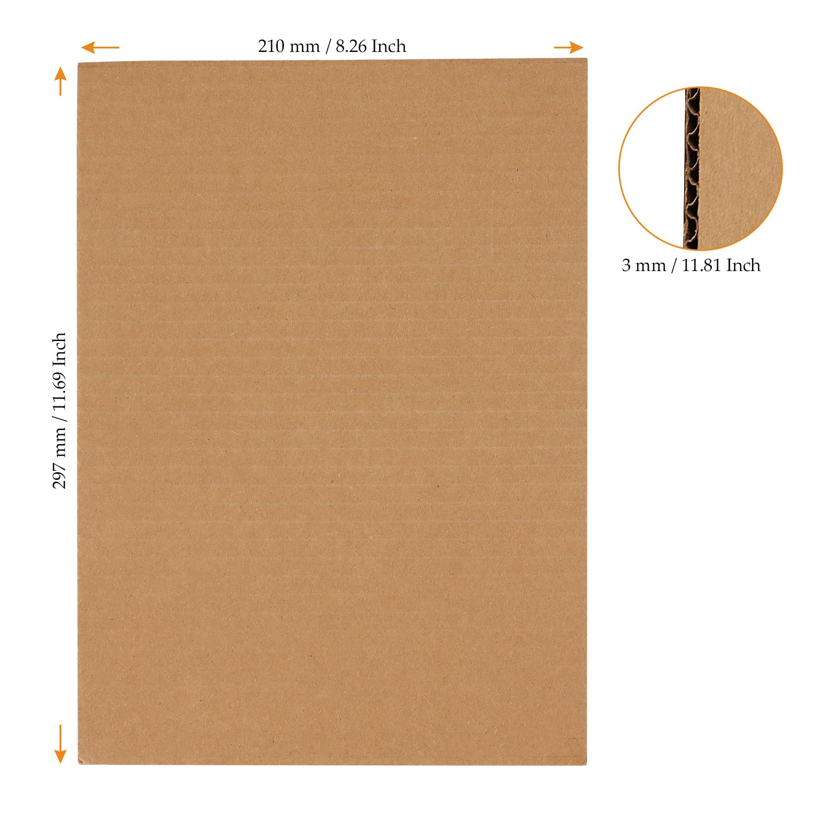 MUKCHAP 40 Pack A4 Corrugated Cardboard Sheets, 297 x 210 x 3mm Cardboard Sheets Pad for Packaging Shipping - Image 2