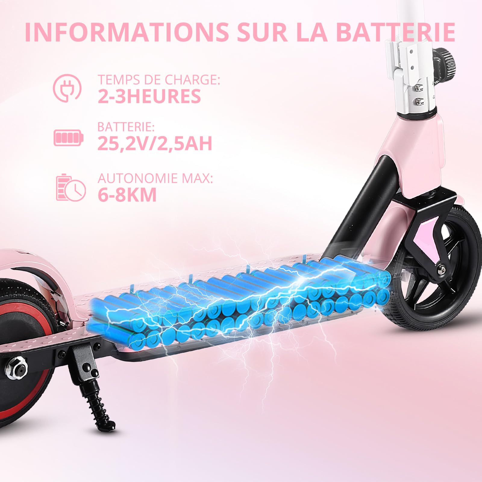 Trottinette électrique Enfant,Trottinette Electrique 6-12 Ans,Pliable Trottinette Enfant,Trotinette Electrique Écran LED,PliableTrottinettes électriques Autonomie de 8 km