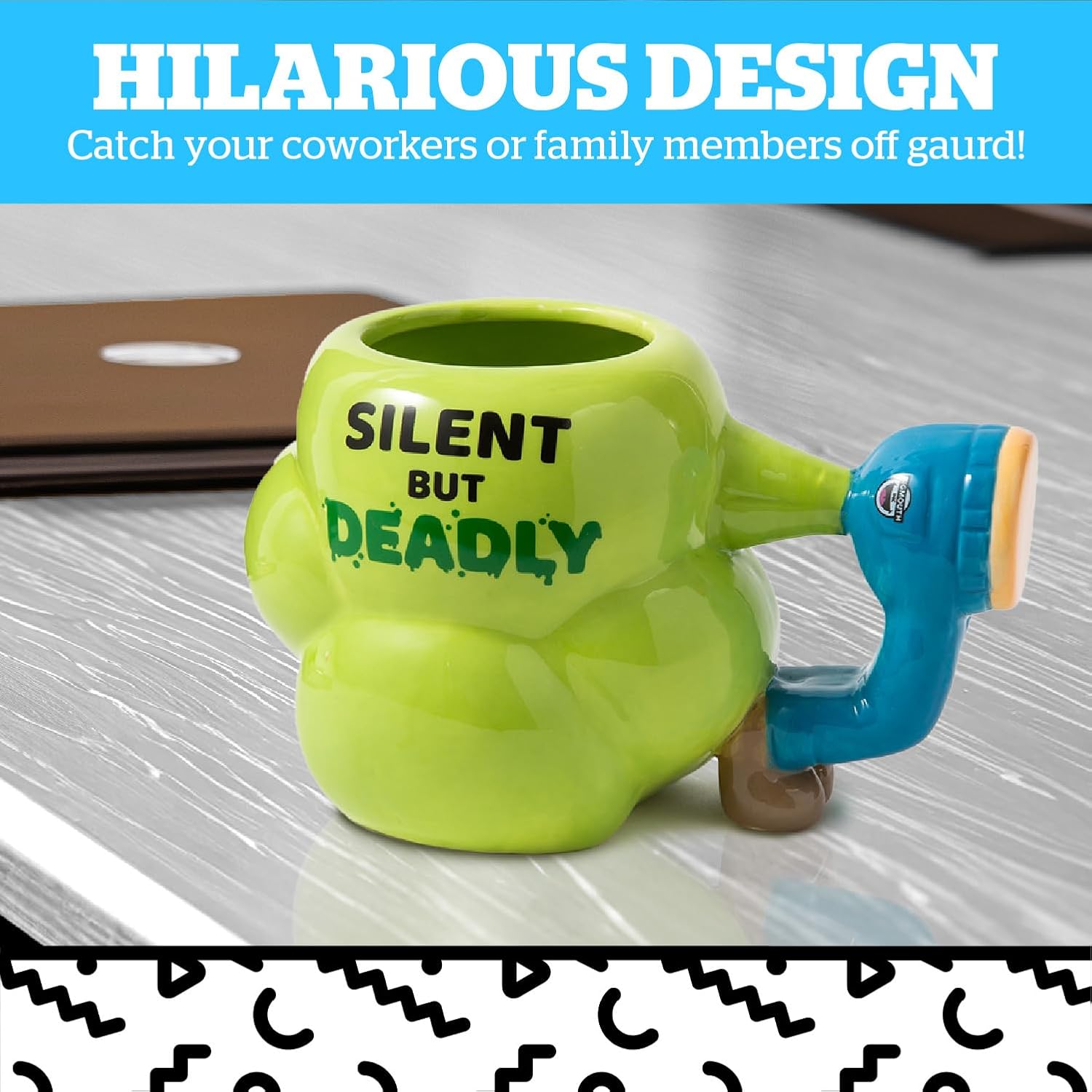 BigMouth Inc. Fart Mug, Funny Gag Gift, Large Ceramic Coffee Mug, Silent but Deadly - 22 Ounces - Image 4