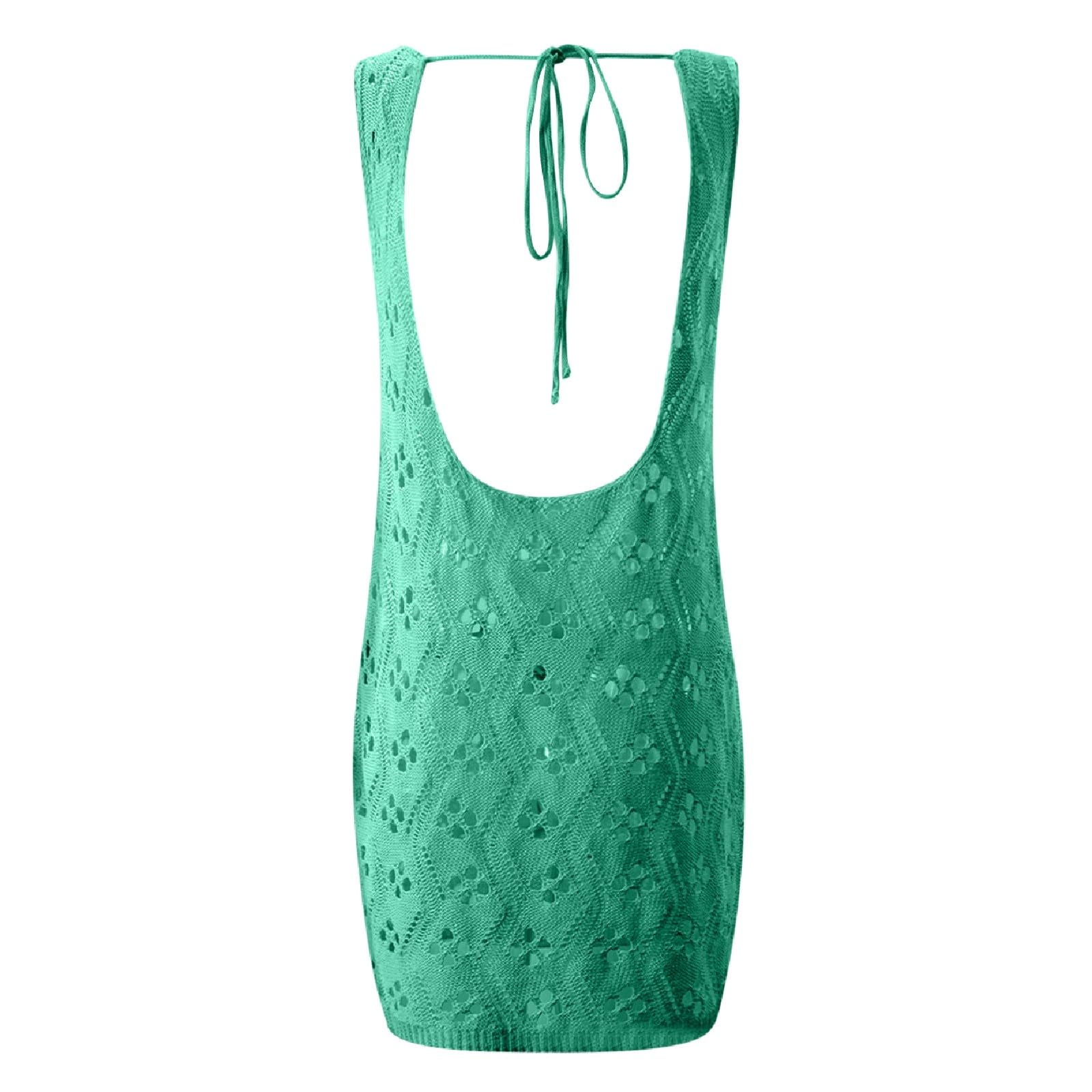Costume da Bagno Donna Grembiule 2026 Abito Spiaggia Estivo in Maglia Cava all'Uncinetto