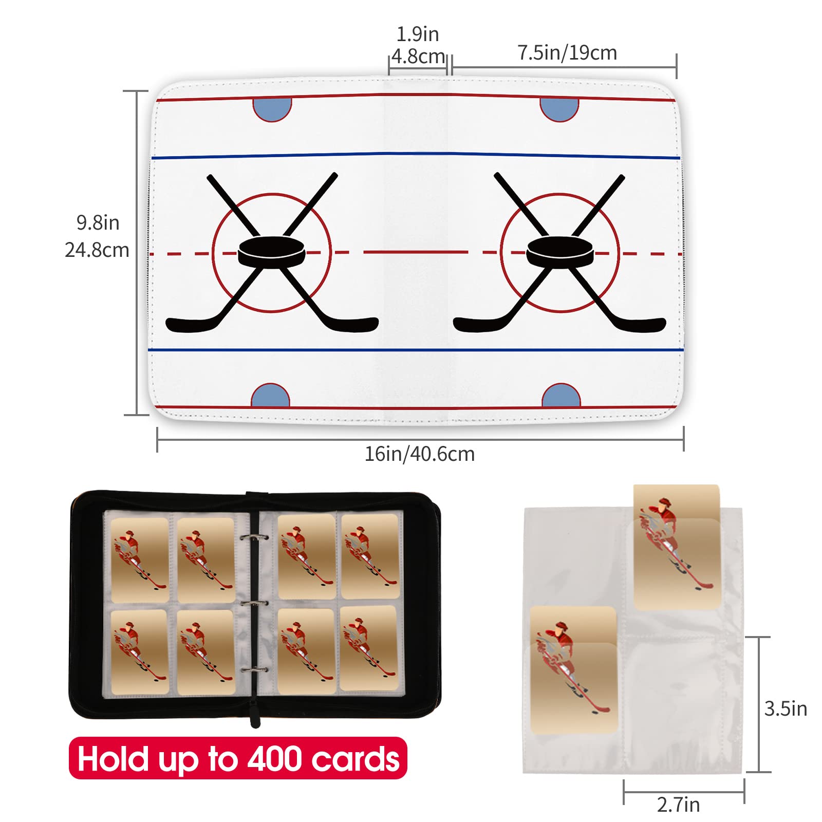 hockey card binder amazon Amazon.com: Hockey Card Binder, Trading Card Binder 9 Pocket with 50 Removable Sleeves Fits 900 Sport Cards, 3 Ring Card Holder Binder with Zipper, Collector Storage Album : Toys & Games