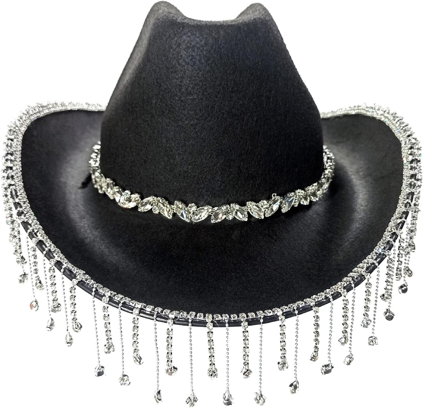 Cowboy hat,with Shimmering for Bachelorette Party Supplies Ultra-Flashing Rhinestones Western