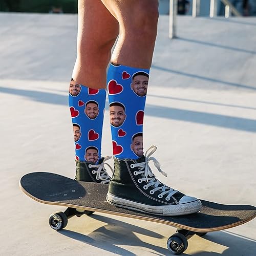 Miniatura 7 de Glohox Calcetines de cara personalizados con imagen  Fotos personalizadas, calcetines de cara familiar para hombres y mujeres