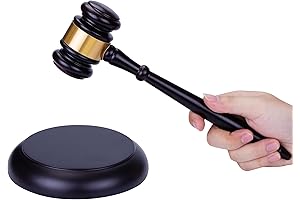 Wooden Lawyer Judge Auction Sale Gavel and Block Set