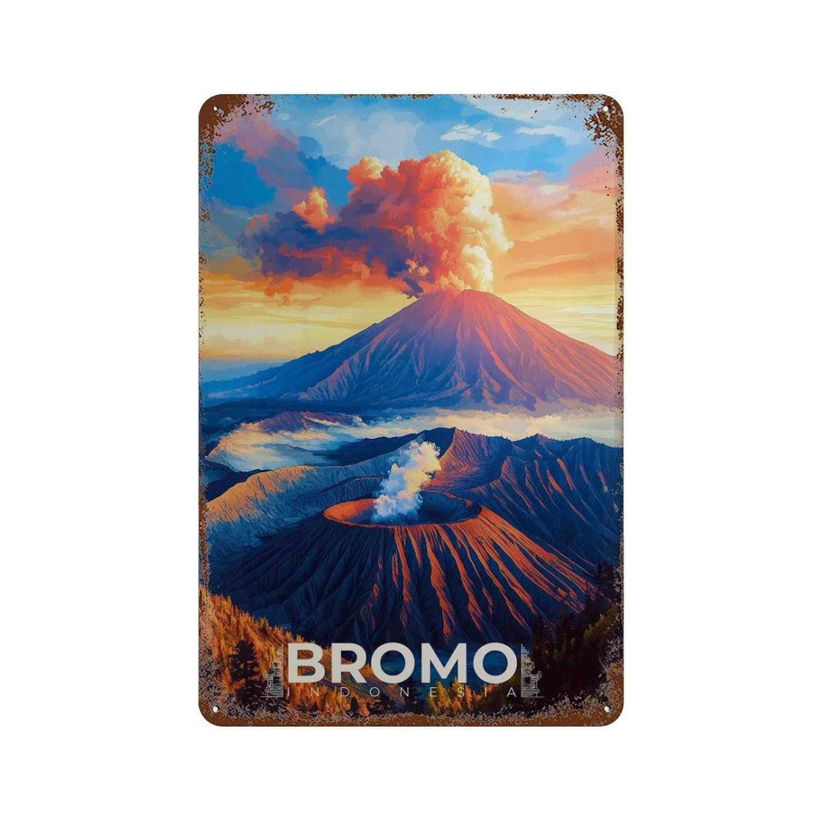 xiaoxiaoshen Mount Bromo Travel Java Volcano (2) Wall Decor Art Metal Tin Poster Modern Home Decor Art Home Bar Shop Decorations Vintage Sign 30x20cm