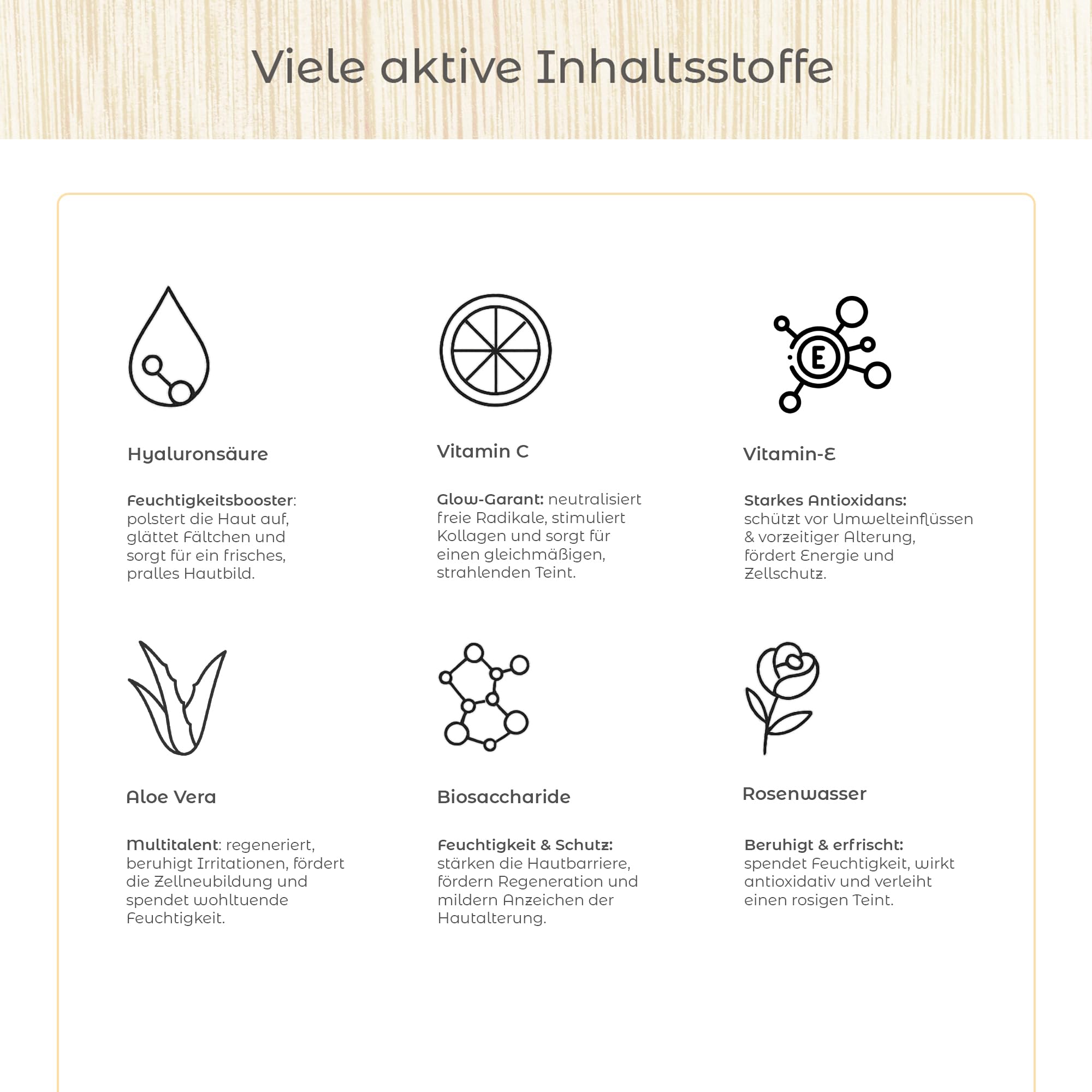 Olleeno Crema idratante viso da donna, 50 ml, con acido ialuronico, vitamina E + C, acqua di rose e aloe vera