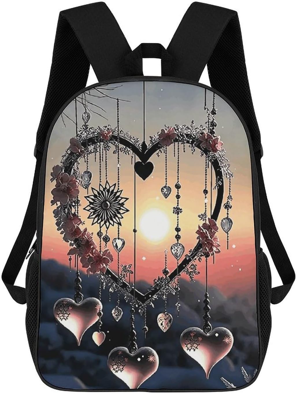 Heart-Shaped Wind Chimes 17 Inch Lightweight Laptop Backpack