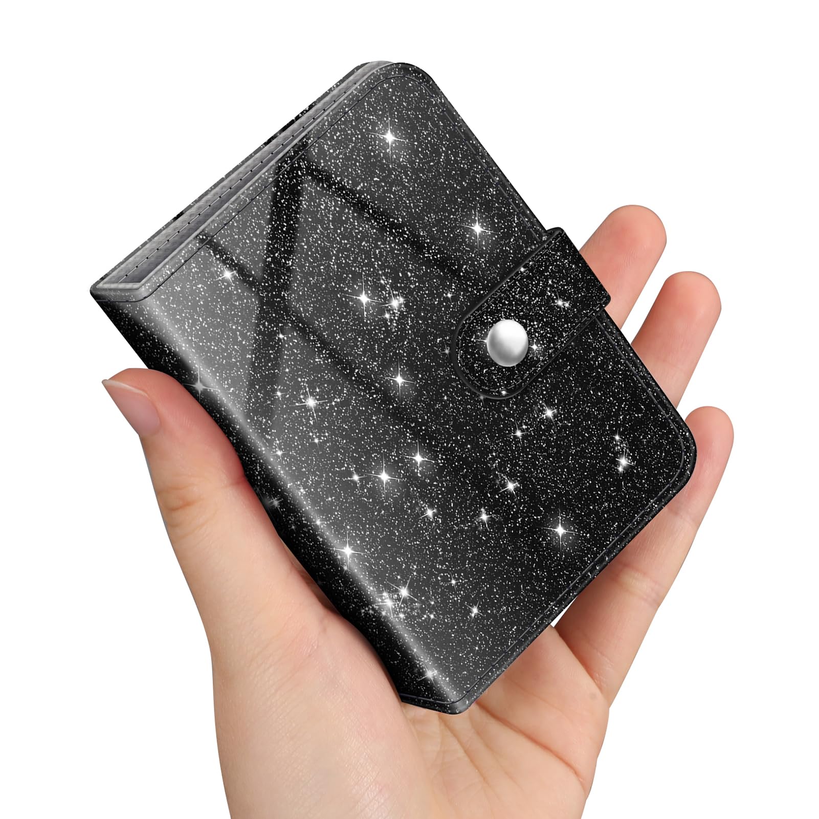 Fintie Mini Photos Album Book for 2x3 Inch Films - 52 Pockets Small Albums for Fujifilm Instax Mini Instant Camera/Polaroid Hi-Print Pictures, Kpop Photocard Holder Binder, Glittering Black