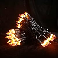 Vista 2 de MULTI-SPARKING Mini cadena de luces incandescentes de Halloween, 300 unidades, alambre negro, amarillo y naranja, luces de Halloween