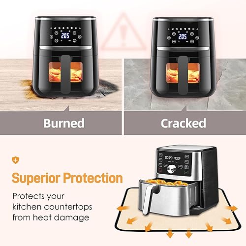 Miniatura 9 de Amerbro Tapetes resistentes al calor para encimera, tapetes resistentes al calor de 16 x 24 pulgadas para freidora de aire, protector de encimera de