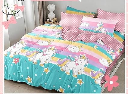 Bharti Home Decor Kids Collection Unicorn Cotton Single Bed A.C Comforters (60x90, Multicolor)