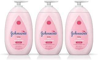 Johnson's Baby Moisturizing Pink Lotion with Coconut Oil Hypoallergenic 16.9 Fl Oz, (Pack of 3)