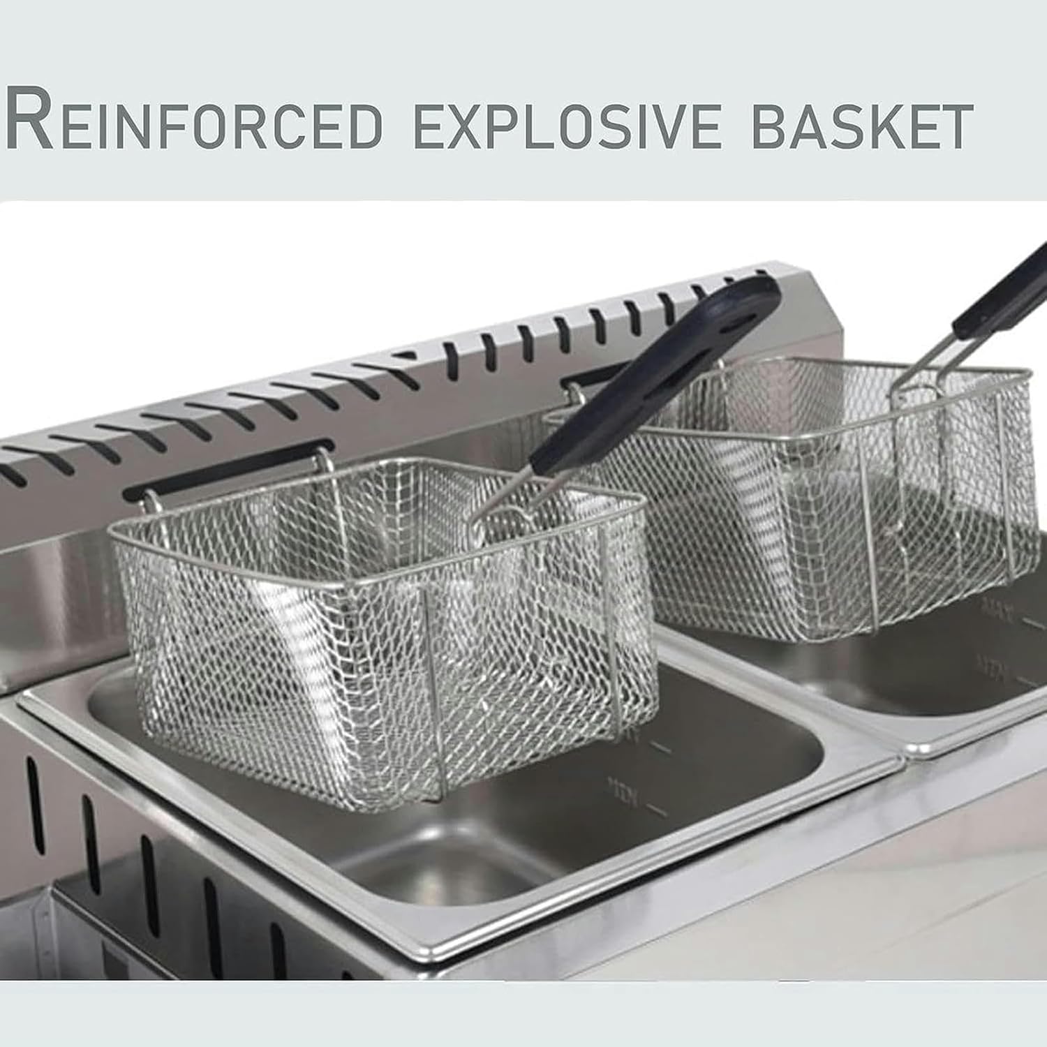 XENITE Professional Gas Fryer, 10L*2 Double Commercial Gas Fryer Stainless Steel Chicken Chips Fryer with Basket Scoop for Commercial Restaurant Home Kitchen
