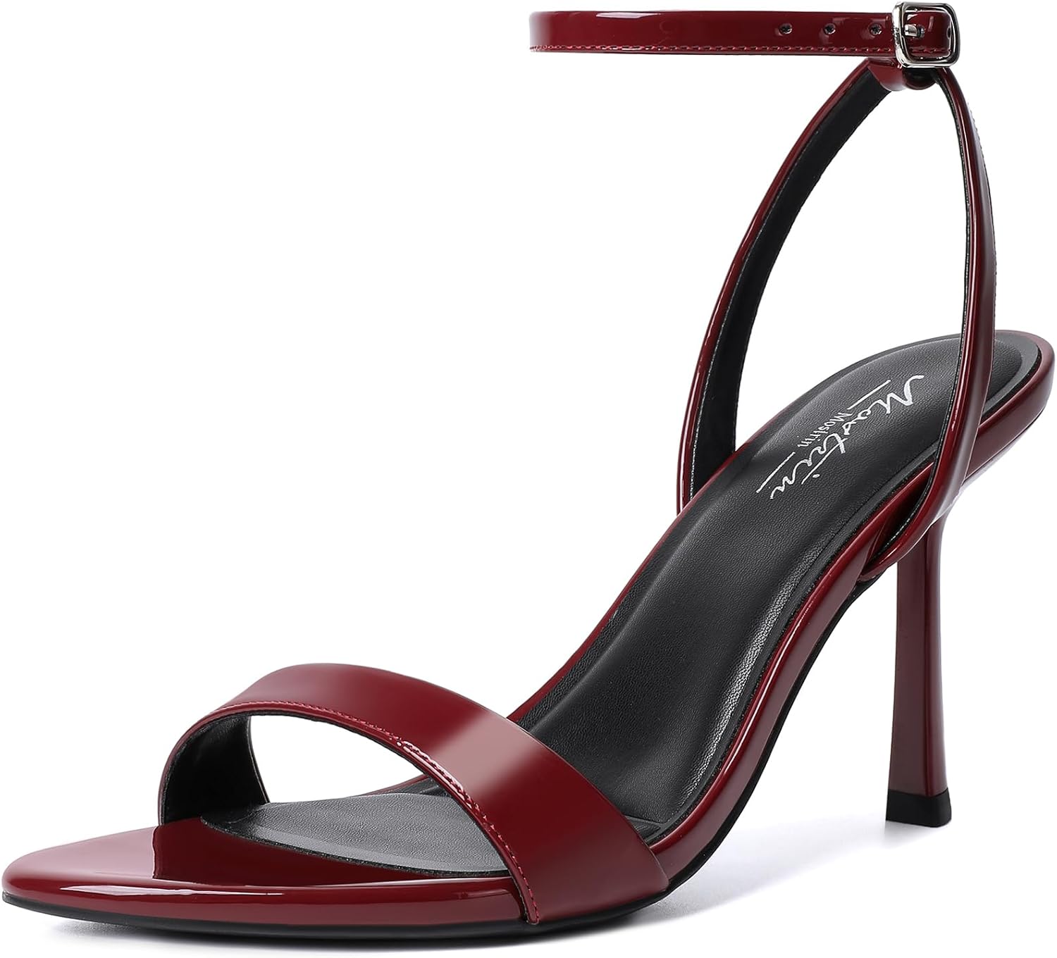 Mostrin Heels for Women Strappy Lace Up Ankle Strap Heels Pointed Open Toe Stiletto High Heeled Sandals for Prom, Party, Daily 11 Burgundy ( size 11 )