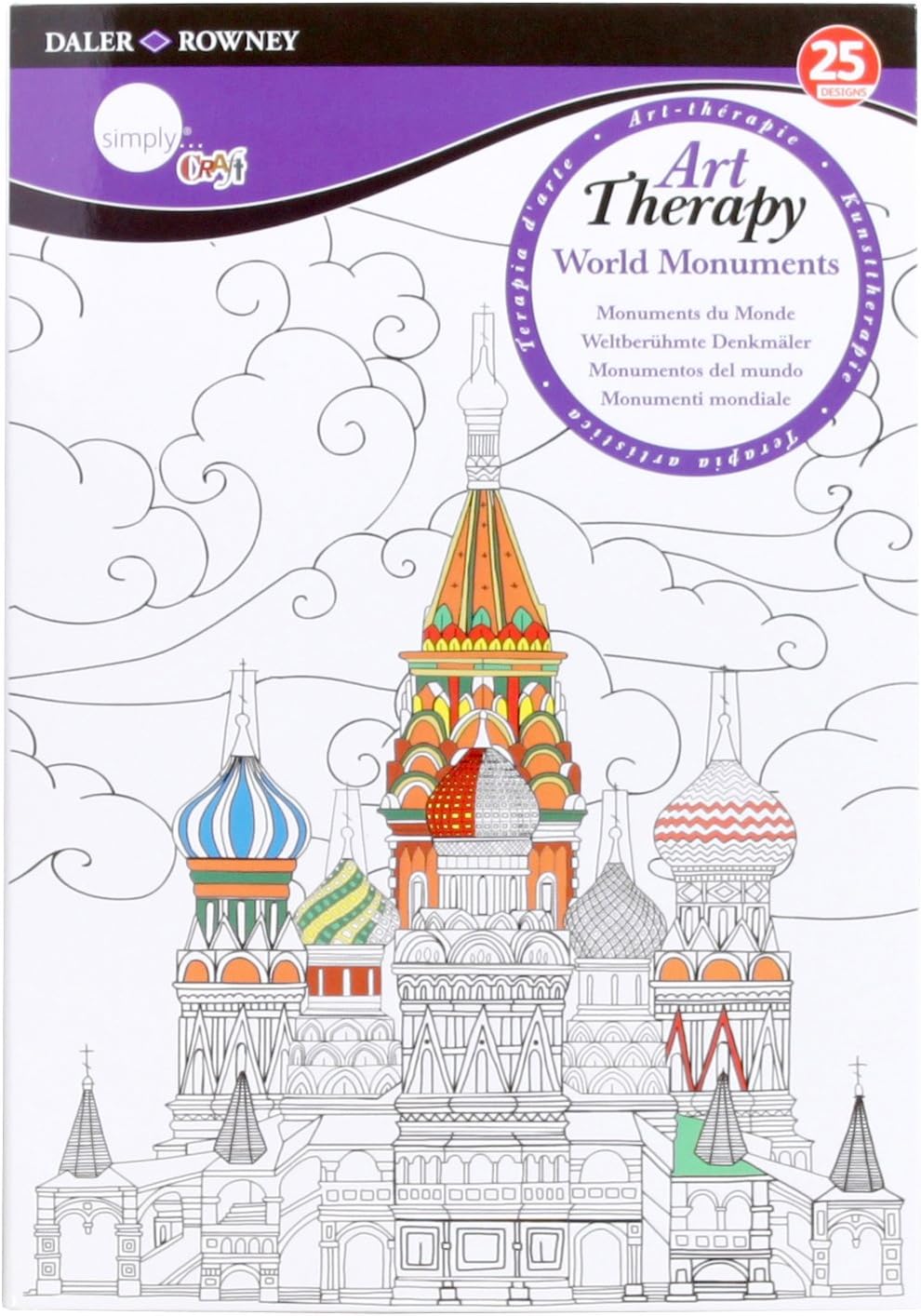 Daler Rowney Simply Craft Art Therapy Colouring Book - World Monuments